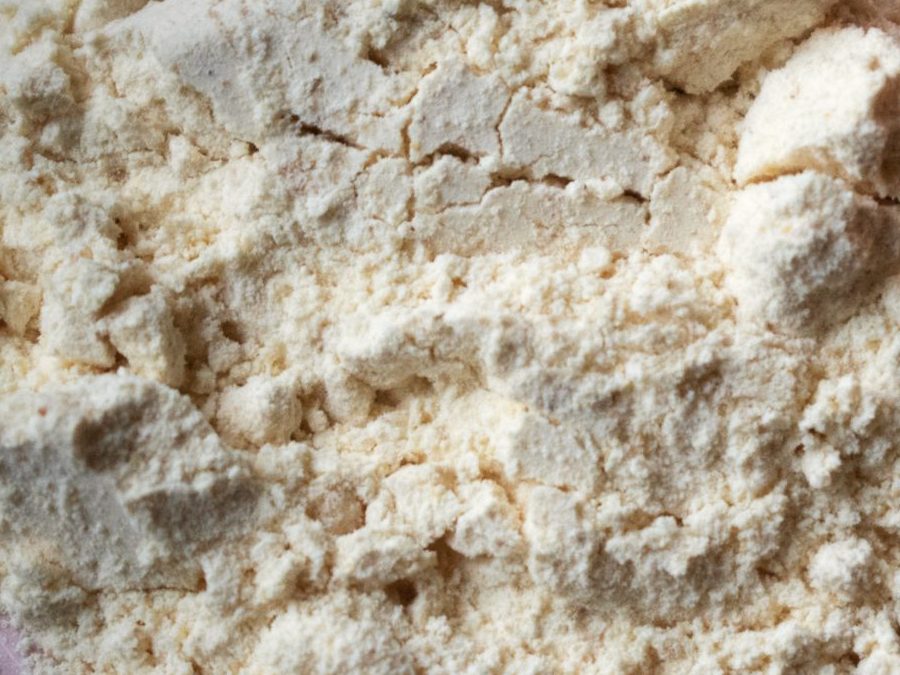 Piperine 95% black pepper extract, a pale cream fine powder, close up